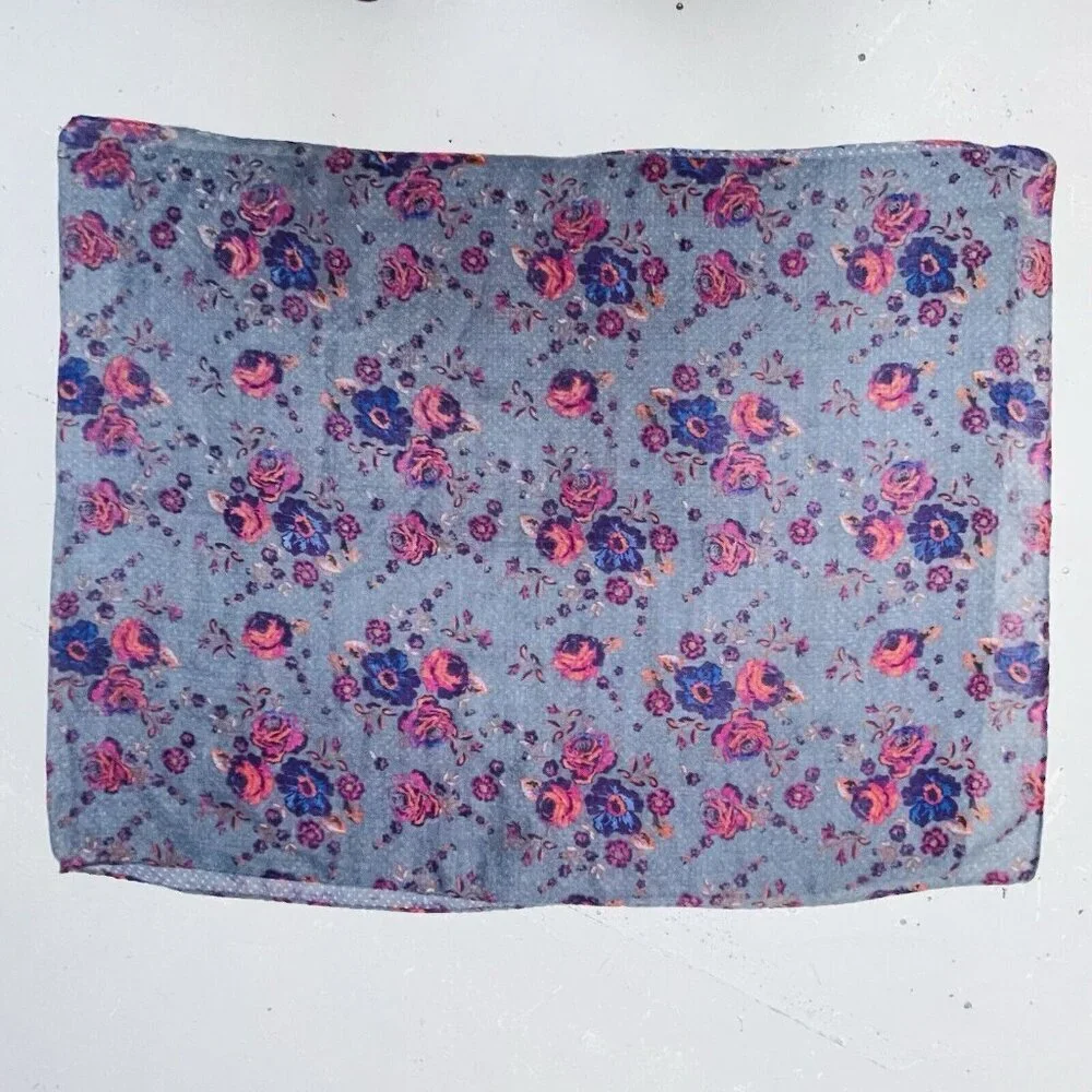 Pink‎ Scarf Floral Flower Power Rectangle 26 X 67.5 Inches Accessory Multicolor